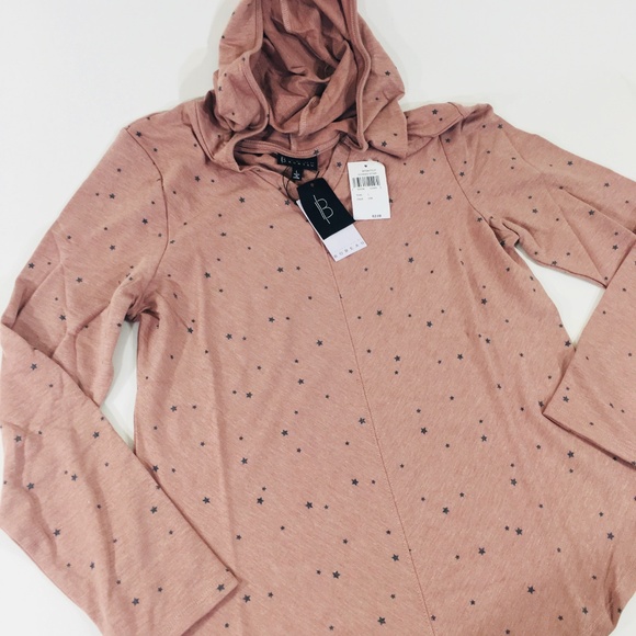 Bobeau Women's Pink Star Print Hoodie Size Large - Picture 2 of 7